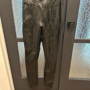 SPANX Faux Leather High-Waist Leggings Black – Size Medium (Tall)